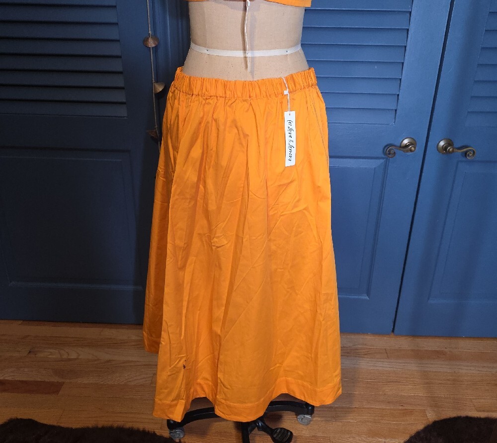 For Love And Lemons Bright Orange Maxi Skirt Set - Picture 3 of 4